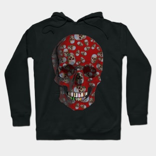 Happy Skull Random Pattern  (Red) Hoodie